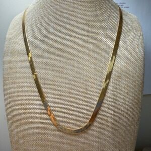 Premier Designs Herringbone Chain Necklace Gold Tone Classic Elegant Minimalist